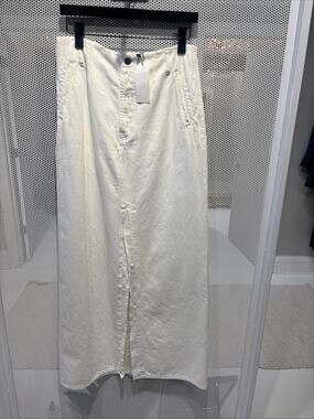 Kallmeyer NYC Long White Harper Denim Skirt Size 6 NWT